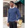 image:imageCOOFANDY Mens Crewneck Sweaters Long Sleeve Dress Knit Sweater Lightweight Slim Fit Pullover SweatersBlue