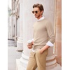 image:imageCOOFANDY Mens Crewneck Sweaters Long Sleeve Dress Knit Sweater Lightweight Slim Fit Pullover SweatersCamel