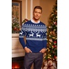 image:imageCOOFANDY Mens Crewneck Sweaters Long Sleeve Dress Knit Sweater Lightweight Slim Fit Pullover SweatersChristmas Blue
