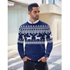 image:imageCOOFANDY Mens Crewneck Sweaters Long Sleeve Dress Knit Sweater Lightweight Slim Fit Pullover SweatersChristmas Blue