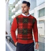 image:imageCOOFANDY Mens Crewneck Sweaters Long Sleeve Dress Knit Sweater Lightweight Slim Fit Pullover SweatersChristmas RedGreen
