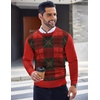 image:imageCOOFANDY Mens Crewneck Sweaters Long Sleeve Dress Knit Sweater Lightweight Slim Fit Pullover SweatersChristmas RedGreen