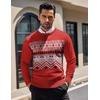 image:imageCOOFANDY Mens Crewneck Sweaters Long Sleeve Dress Knit Sweater Lightweight Slim Fit Pullover SweatersChristmas RedWhite