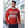 image:imageCOOFANDY Mens Crewneck Sweaters Long Sleeve Dress Knit Sweater Lightweight Slim Fit Pullover SweatersChristmas RedWhite