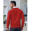 image:imageCOOFANDY Mens Crewneck Sweaters Long Sleeve Dress Knit Sweater Lightweight Slim Fit Pullover SweatersChristmas RedWhite