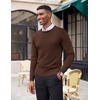image:imageCOOFANDY Mens Crewneck Sweaters Long Sleeve Dress Knit Sweater Lightweight Slim Fit Pullover SweatersCoffee