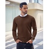 image:imageCOOFANDY Mens Crewneck Sweaters Long Sleeve Dress Knit Sweater Lightweight Slim Fit Pullover SweatersCoffee
