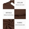 image:imageCOOFANDY Mens Crewneck Sweaters Long Sleeve Dress Knit Sweater Lightweight Slim Fit Pullover SweatersCoffee