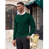 image:imageCOOFANDY Mens Crewneck Sweaters Long Sleeve Dress Knit Sweater Lightweight Slim Fit Pullover SweatersDark Green