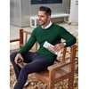 image:imageCOOFANDY Mens Crewneck Sweaters Long Sleeve Dress Knit Sweater Lightweight Slim Fit Pullover SweatersDark Green