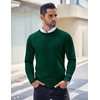 image:imageCOOFANDY Mens Crewneck Sweaters Long Sleeve Dress Knit Sweater Lightweight Slim Fit Pullover SweatersDark Green
