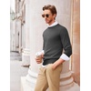 image:imageCOOFANDY Mens Crewneck Sweaters Long Sleeve Dress Knit Sweater Lightweight Slim Fit Pullover SweatersDark Grey
