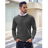 image:imageCOOFANDY Mens Crewneck Sweaters Long Sleeve Dress Knit Sweater Lightweight Slim Fit Pullover SweatersDark Grey