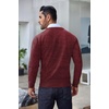 image:imageCOOFANDY Mens Crewneck Sweaters Long Sleeve Dress Knit Sweater Lightweight Slim Fit Pullover SweatersDark RedBlack Twotone Colors