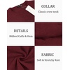 image:imageCOOFANDY Mens Crewneck Sweaters Long Sleeve Dress Knit Sweater Lightweight Slim Fit Pullover SweatersDark RedBlack Twotone Colors