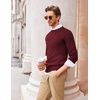 image:imageCOOFANDY Mens Crewneck Sweaters Long Sleeve Dress Knit Sweater Lightweight Slim Fit Pullover SweatersDark RedBlack Twotone Colors