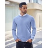 image:imageCOOFANDY Mens Crewneck Sweaters Long Sleeve Dress Knit Sweater Lightweight Slim Fit Pullover SweatersEthereal Blue
