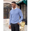 image:imageCOOFANDY Mens Crewneck Sweaters Long Sleeve Dress Knit Sweater Lightweight Slim Fit Pullover SweatersEthereal Blue