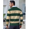 image:imageCOOFANDY Mens Crewneck Sweaters Long Sleeve Dress Knit Sweater Lightweight Slim Fit Pullover SweatersGreenApricot Stripe
