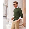 image:imageCOOFANDY Mens Crewneck Sweaters Long Sleeve Dress Knit Sweater Lightweight Slim Fit Pullover SweatersGreenBlack Twotone Colors