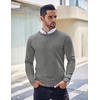image:imageCOOFANDY Mens Crewneck Sweaters Long Sleeve Dress Knit Sweater Lightweight Slim Fit Pullover SweatersGrey