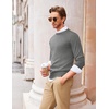 image:imageCOOFANDY Mens Crewneck Sweaters Long Sleeve Dress Knit Sweater Lightweight Slim Fit Pullover SweatersGrey