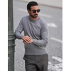 image:imageCOOFANDY Mens Crewneck Sweaters Long Sleeve Dress Knit Sweater Lightweight Slim Fit Pullover SweatersGrey