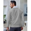image:imageCOOFANDY Mens Crewneck Sweaters Long Sleeve Dress Knit Sweater Lightweight Slim Fit Pullover SweatersGrey Argyle