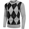 image:imageCOOFANDY Mens Crewneck Sweaters Long Sleeve Dress Knit Sweater Lightweight Slim Fit Pullover SweatersGrey Argyle