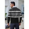 image:imageCOOFANDY Mens Crewneck Sweaters Long Sleeve Dress Knit Sweater Lightweight Slim Fit Pullover SweatersGreyBlack