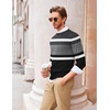 image:imageCOOFANDY Mens Crewneck Sweaters Long Sleeve Dress Knit Sweater Lightweight Slim Fit Pullover SweatersGreyBlack