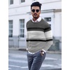 image:imageCOOFANDY Mens Crewneck Sweaters Long Sleeve Dress Knit Sweater Lightweight Slim Fit Pullover SweatersGreyWhite