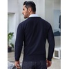 image:imageCOOFANDY Mens Crewneck Sweaters Long Sleeve Dress Knit Sweater Lightweight Slim Fit Pullover SweatersNavy BlueGrey White Jacquard