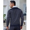 image:imageCOOFANDY Mens Crewneck Sweaters Long Sleeve Dress Knit Sweater Lightweight Slim Fit Pullover SweatersNavyWhite Mariner Stripe