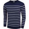 image:imageCOOFANDY Mens Crewneck Sweaters Long Sleeve Dress Knit Sweater Lightweight Slim Fit Pullover SweatersNavyWhite Mariner Stripe