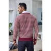 image:imageCOOFANDY Mens Crewneck Sweaters Long Sleeve Dress Knit Sweater Lightweight Slim Fit Pullover SweatersPinstripes WhiteWine