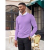 image:imageCOOFANDY Mens Crewneck Sweaters Long Sleeve Dress Knit Sweater Lightweight Slim Fit Pullover SweatersPurple