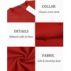 image:imageCOOFANDY Mens Crewneck Sweaters Long Sleeve Dress Knit Sweater Lightweight Slim Fit Pullover SweatersRed