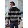 image:imageCOOFANDY Mens Crewneck Sweaters Long Sleeve Dress Knit Sweater Lightweight Slim Fit Pullover SweatersStripe Light GreyGrey