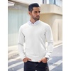image:imageCOOFANDY Mens Crewneck Sweaters Long Sleeve Dress Knit Sweater Lightweight Slim Fit Pullover SweatersWhite