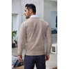 image:imageCOOFANDY Mens Crewneck Sweaters Long Sleeve Dress Knit Sweater Lightweight Slim Fit Pullover SweatersWhiteBrown Twotone Colors