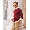 image:imageCOOFANDY Mens Crewneck Sweaters Long Sleeve Dress Knit Sweater Lightweight Slim Fit Pullover SweatersWine Red