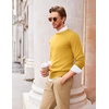 image:imageCOOFANDY Mens Crewneck Sweaters Long Sleeve Dress Knit Sweater Lightweight Slim Fit Pullover SweatersYellow