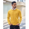 image:imageCOOFANDY Mens Crewneck Sweaters Long Sleeve Dress Knit Sweater Lightweight Slim Fit Pullover SweatersYellow