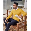 image:imageCOOFANDY Mens Crewneck Sweaters Long Sleeve Dress Knit Sweater Lightweight Slim Fit Pullover SweatersYellow