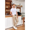 image:imageCOOFANDY Mens Drawstring Casual Pants Cotton Twill Elastic Waist Chino PantsKhaki