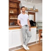image:imageCOOFANDY Mens Drawstring Casual Pants Cotton Twill Elastic Waist Chino PantsLight Grey