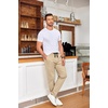 image:imageCOOFANDY Mens Drawstring Casual Pants Cotton Twill Elastic Waist Chino PantsLight Khaki
