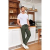 image:imageCOOFANDY Mens Drawstring Casual Pants Cotton Twill Elastic Waist Chino PantsOlive Green