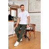 image:imageCOOFANDY Mens Drawstring Casual Pants Cotton Twill Elastic Waist Chino PantsOlive Green